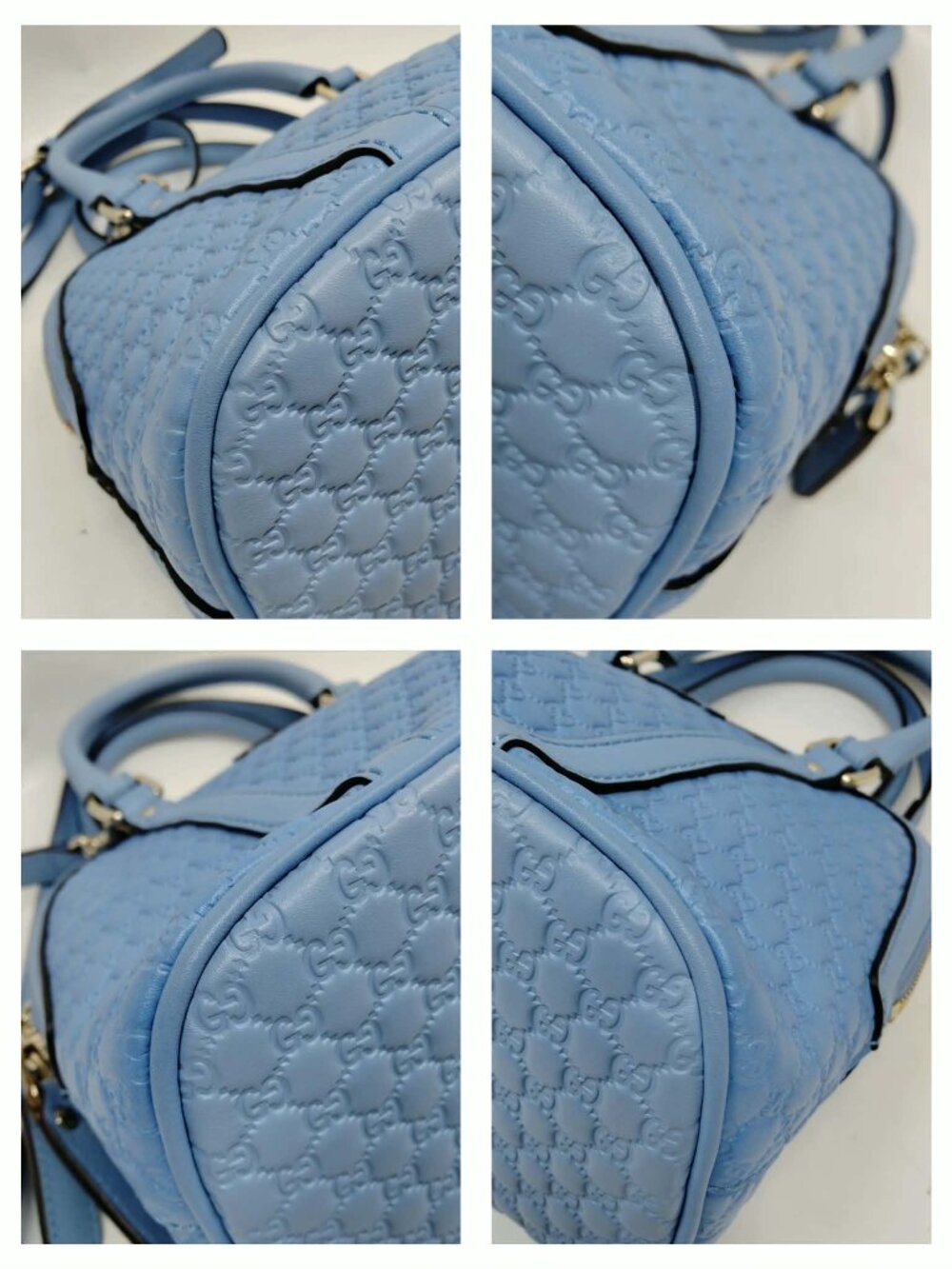 Authentic Gucci Microguccissima Dome Satchel Blue Leather Crossbody | Luxury - Picture 9 of 16